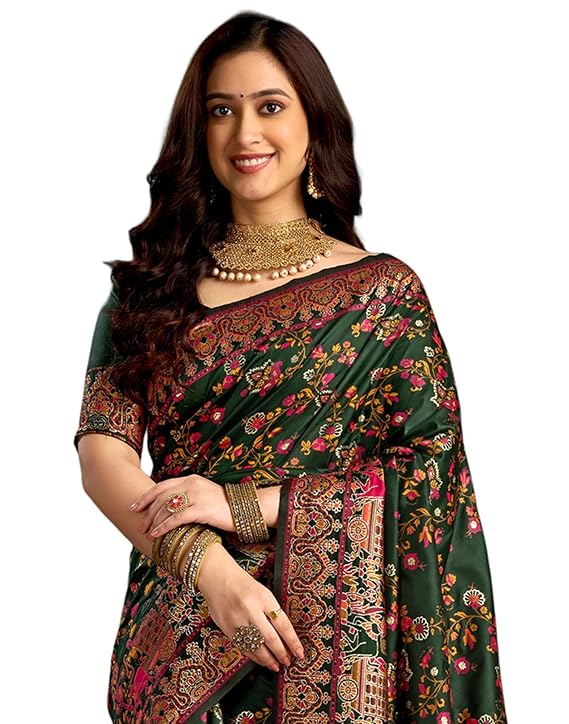 Magenta Soft Net Embroidery Saree with Unstitched Blouse